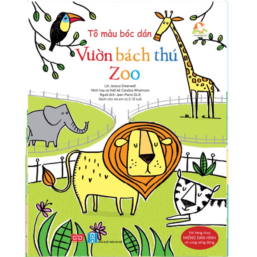 SÁCH - Tô màu bóc dán - Vườn bách thú - Zoo