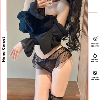 Quần Lót Nữ-Quần Lót Ren thiết kế lưới đính trái tim nhỏ sexy c26