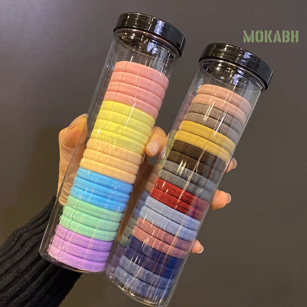 Bộ 20 Dây Cột Tóc Co Giãn Siêu Mềm Chống Trượt Màu Trơn Dành Cho Nữ