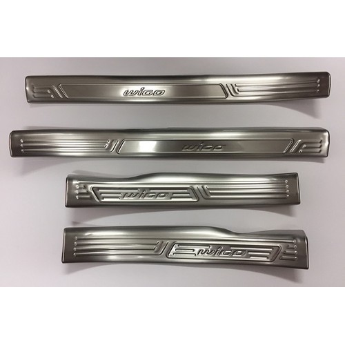 [WIGO] ,Bộ 8 ốp bậc cửa trong ngoài Toyota Wigo 2018 2019 2020- mẫu inox