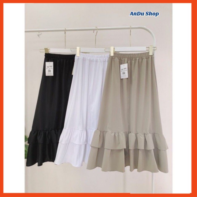 Chân váy ulzzang kaki 2 tầng dáng suông cạp chun form rộng chất kaki dày dặn ,chân váy ulzzang nữ dáng dài | BigBuy360 - bigbuy360.vn