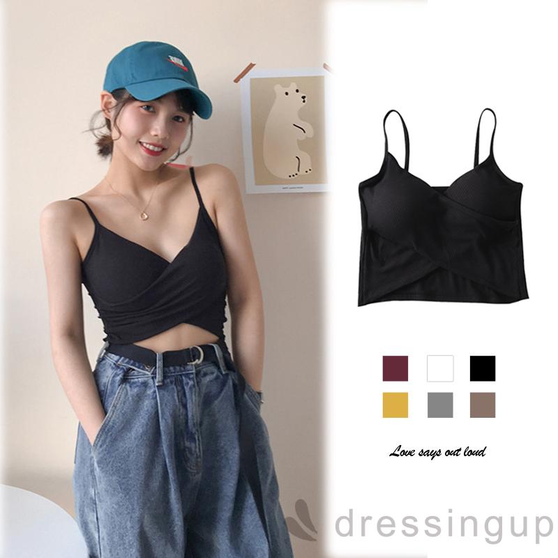 Áo Croptop Sát Nách Cổ Chữ V Quyến Rũ Dành Cho Nữ