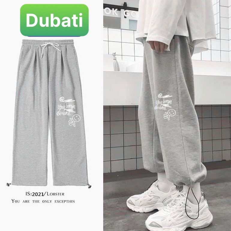 QUẦN JOGGER NAM NỮ UNISEX CHẤT NỈ DÀY DA CÁ ỐNG SUÔNG RỘNG IN HÌNH MẶT CƯỜI PHONG CÁCH SÀNH ĐIỆU NEW - DUBATI FASHION