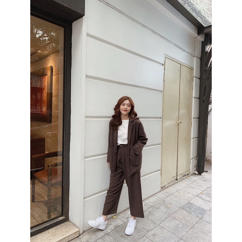 (GIÁ SHOCK) Áo blazer nâu tây Kimchee | BigBuy360 - bigbuy360.vn