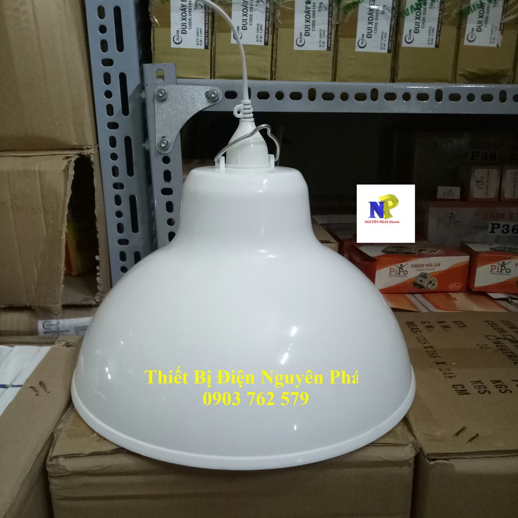 Chao Nhựa & Chao Nhựa Mạ Crom Đường Kính 30 Cm Có Kèm Đuôi Đèn Kín Nước Dây Dài 20cm