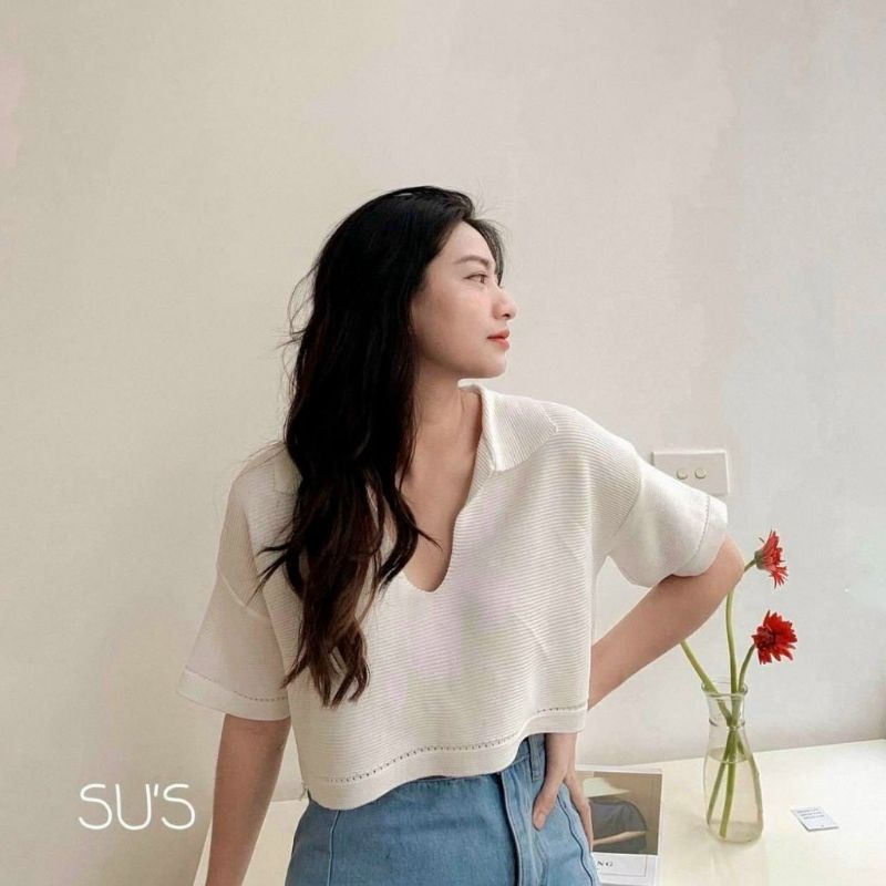 Áo thun gân croptop đủ màu hot hit