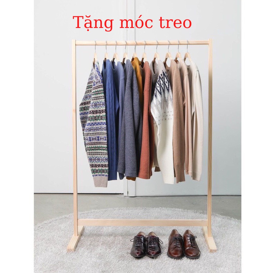 Kệ Treo Quần Áo Gỗ Thanh Đơn, Xào Phơi Quần Áo Gỗ Thông - Nội Thất HT