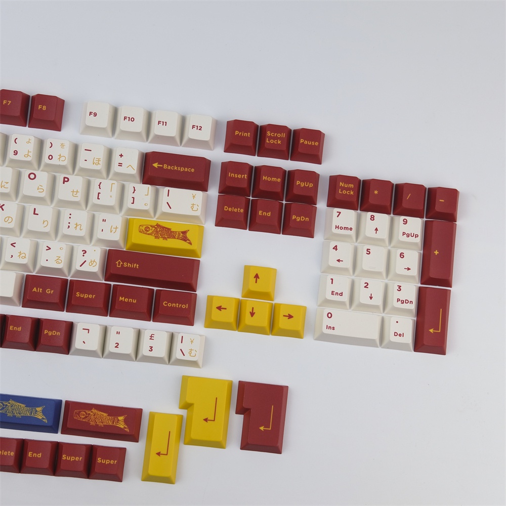 Gói phím hình cờ cá chép GMK, 168 phím keycaps Cherry Profile DYE-SUB Cá nhân hóa GMK Keycaps cho bàn phím cơ
