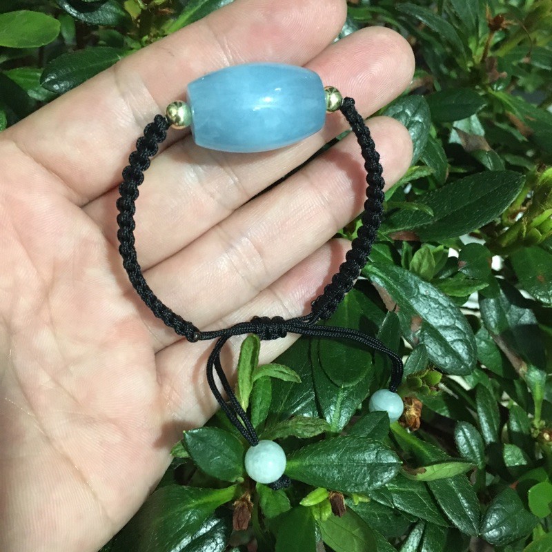 Vòng tay phong thuỷ nam nữ mệnh Thuỷ Mộc đá aquamarine