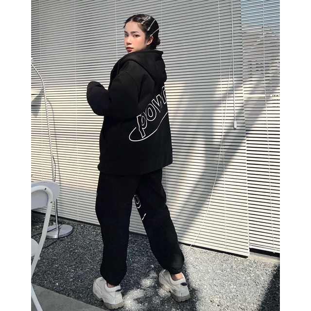 SET BỘ BIG LOGO ZIP HOODIE POWR