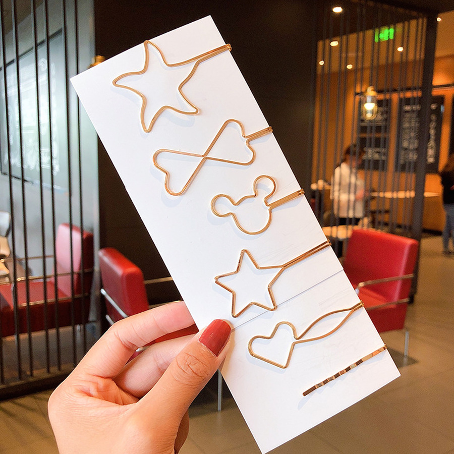 Bộ Kẹp Tóc Mái Haimeikang Chất Liệu Hợp Kim Kiểu Dáng Hoạt Hình Dễ Thương Sáng Tạo Phong Cách Hàn Quốc Cho Phụ Nữ