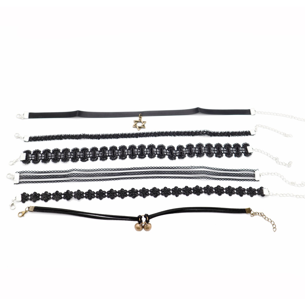 Vòng Cổ choker Dây Đen Phong Cách gothic