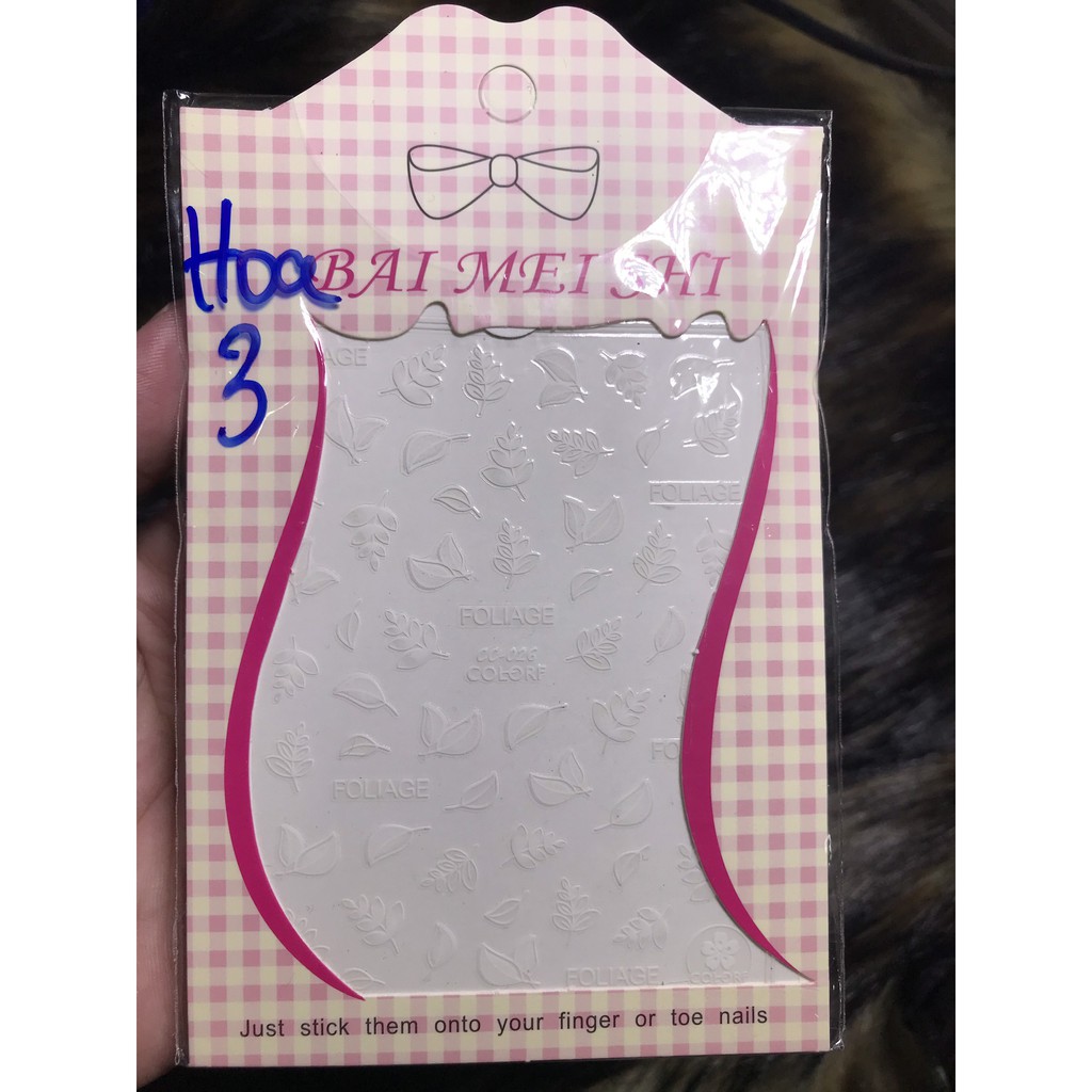 Hình dán móng tay - Sticker dán móng mã số Hoa 3