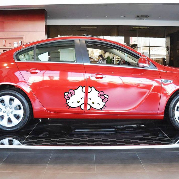 1 Cặp Sticker Hello Kitty Dán Trang Trí Xe Hơi