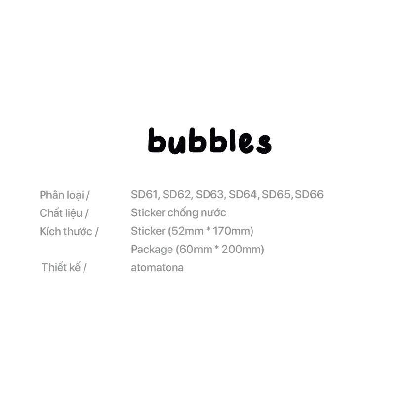 Sticker tròn nhiều màu bong bóng dễ thương