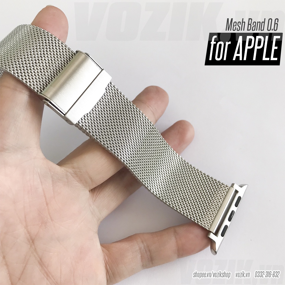 Dây đeo đồng hồ thép lưới mesh Mesh 0.6mm VOZIK - milanese strap band for watches