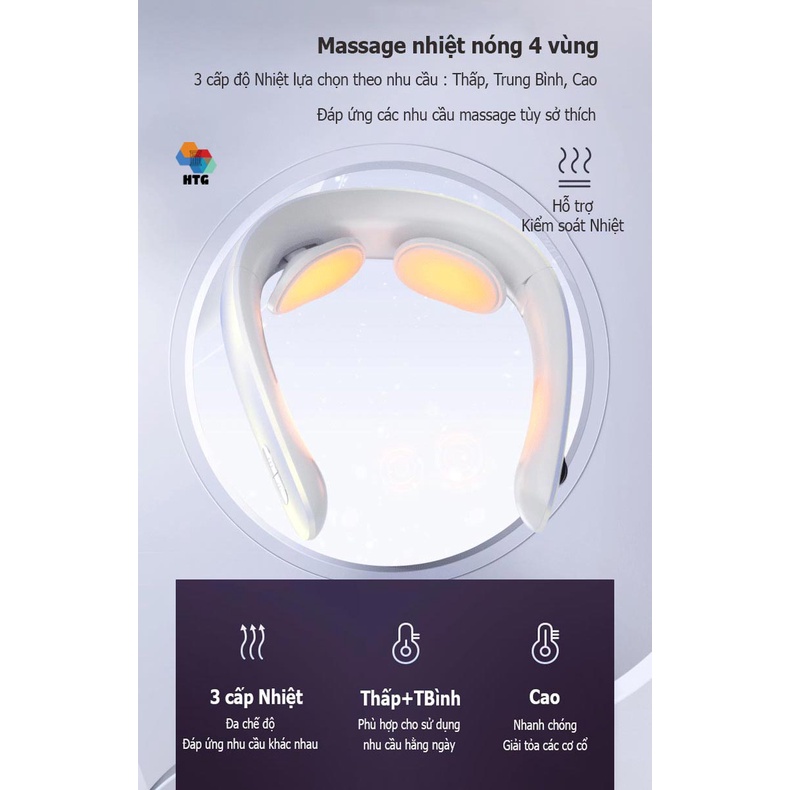 Máy massage cổ Huawei Hilink Jeeback G6 massage 3 cấp nhiệt, 4 khu vực, siêu nhỏ gọn, kết nối App, 10 cường độ mạnh mẽ