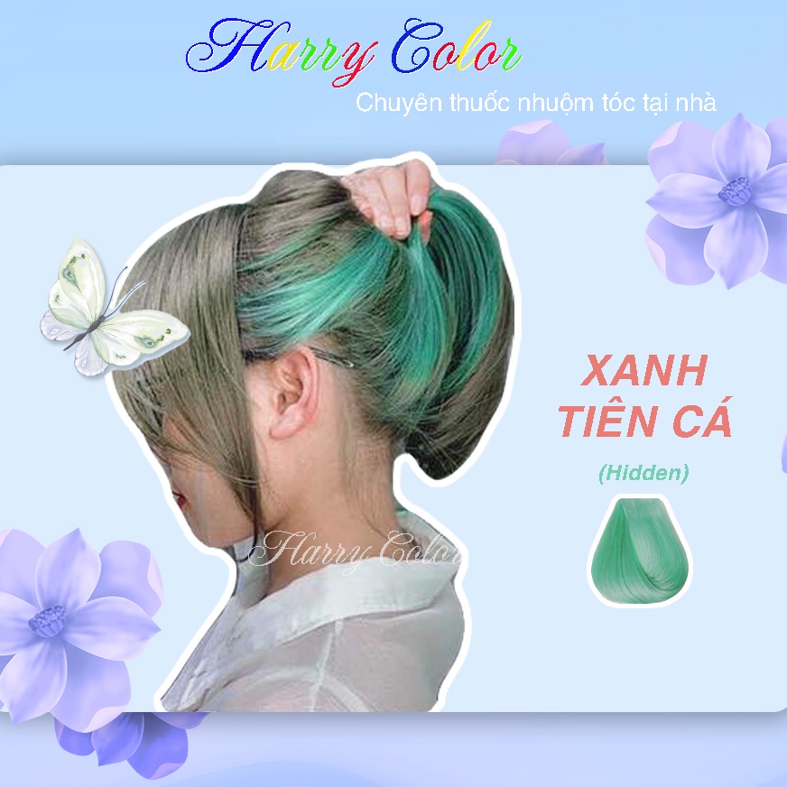 Thuốc nhuộm tóc màu XANH TIÊN CÁ tại nhà + tặng gang tay và kem trợ nhuộm