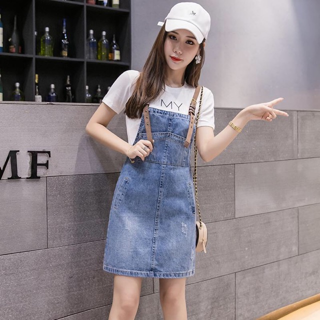 Yếm váy Jean nữ thời trang, kiểu dáng trẻ trung, đáng yêu NV0257