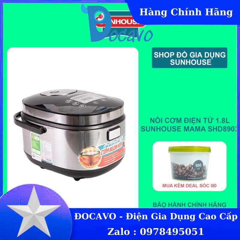 Nồi cơm điện tử 1.8L SUNHOUSE MAMA SHD8903