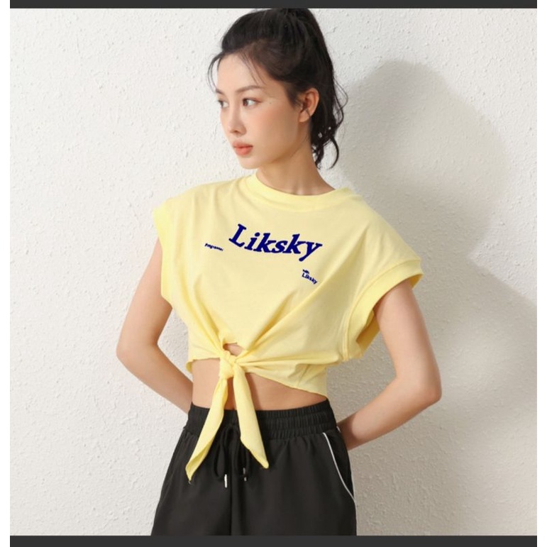 áo croptop thể thao tập gym yoga nữ cột nơ siêu xinh