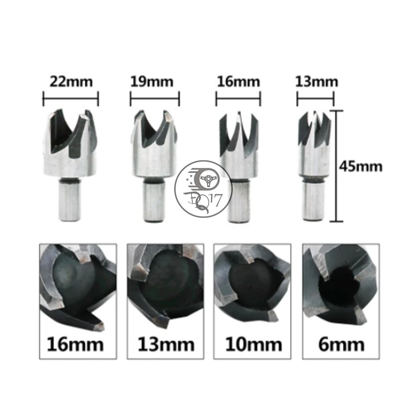 [ BỘ 8 MŨI KHOAN LẤY NÚT GỖ , CHỐT GỖ ] Φ6mm-Φ16mm đáp ứng nhu cầu cầu kỳ nhất về chế tác gỗ, che dấu mũ vít