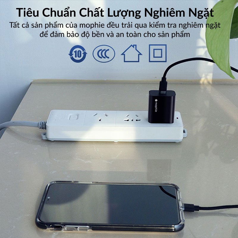 Củ Sạc Nhanh 20w Mophie Cloverb Thiết Kế Nhỏ Gọn Không Nóng Bảo Vệ Pin Chip Sạc Thông Minh Cho Ip 11 12 13 Pro Max