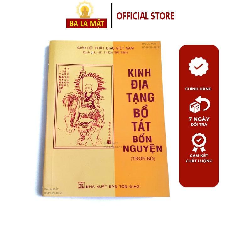 Sách - Kinh Địa Tạng Bồ Tát Bổn Nguyện Trọn Bộ Màu Vàng Bìa Giấy