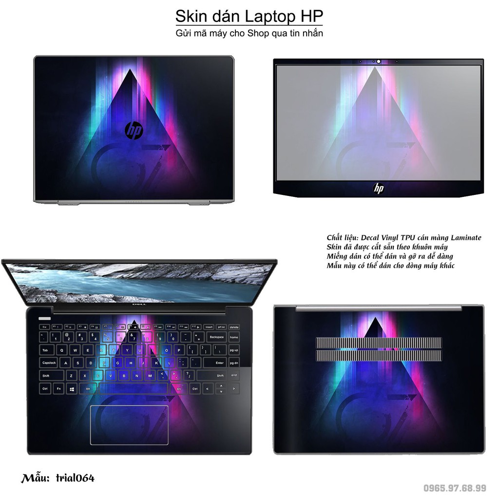 Skin dán Laptop HP in hình Đa giác nhiều mẫu 11 (inbox mã máy cho Shop)