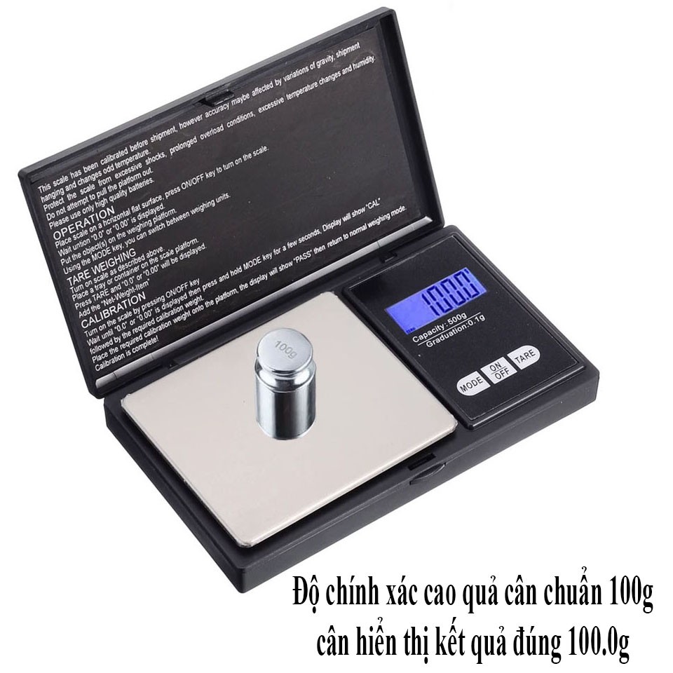 [Bảo Hành 1 Đổi 1] Cân Tiểu Ly Điện Tử Mini Chính Xác Cao 500g 0.1 TBE Shop