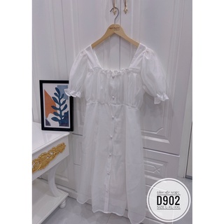 BIGSIZE Đầm trắng xếp ngực D902