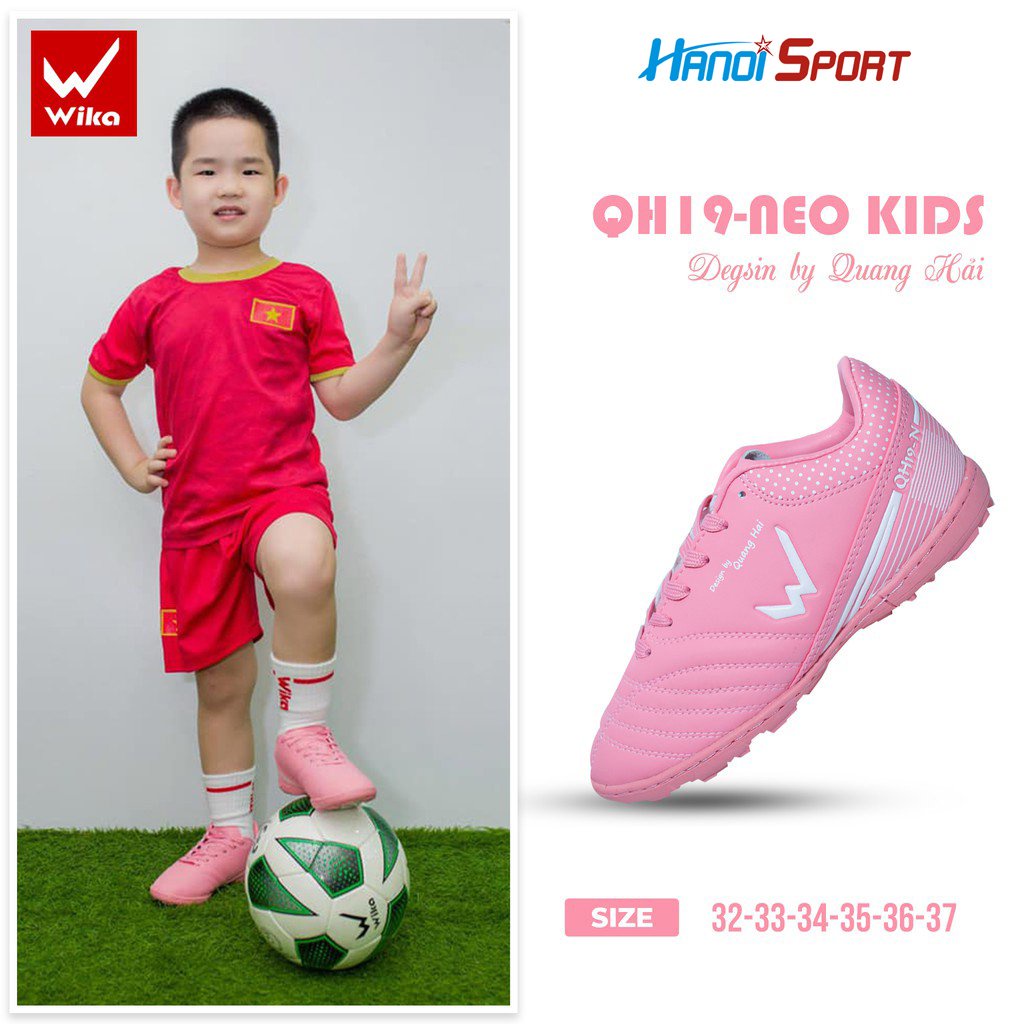 [ CHÍNH HÃNG ] Giày đá bóng trẻ em Wika Quang Hải QH19-NEO KID Chính Hãng , Da Microfiber Siêu Mềm