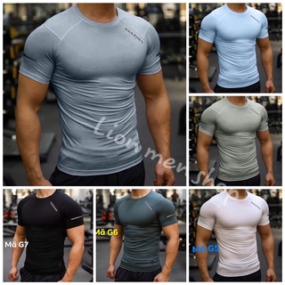 Áo Tập Gym nam tay ngắn, cổ tròn, Áo Thể Thao Nam Ôm Body, Thun Lạnh Co Dãn 4 chiều, thấm hút mồ hôi, chuẩn body
