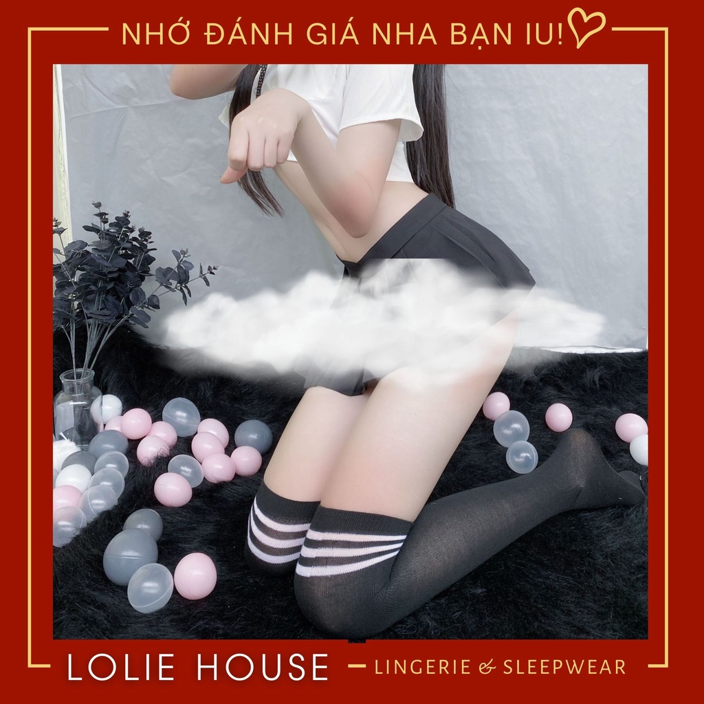 Tất vớ đùi nữ dài qua gối cosplay học sinh Nhật Bản loại dày dặn LOLIE HOUSE - QT9