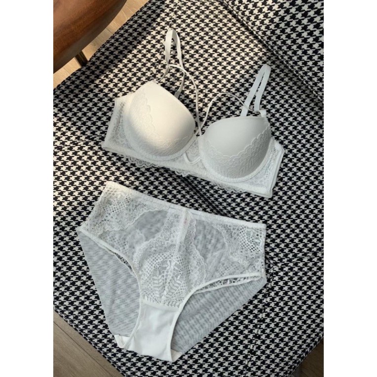 Set Đồ Lót Nữ Cao Cấp Nâng Ngực Có Gọng Quần Cạp Cao, Bộ Đồ Lót Nhập Khẩu Mã EBB07