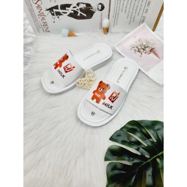 Dép Bánh Mỳ Gấu Trà Sữa Đủ Màu Đủ Size bm_gau