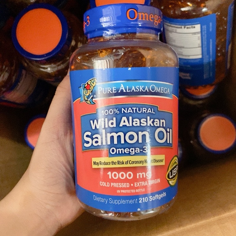 [HCM] T6/2023 Wild Alaskan Salmon Oil Ome ga - 3 1000mg hộp 210v