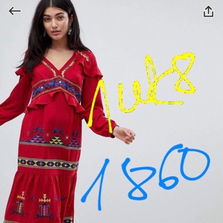 Váy thêu asos premium UK8
