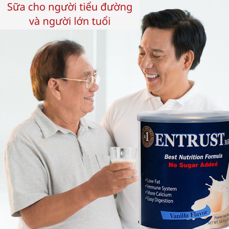 Sữa bột ENTRUST Cho Người Tiểu Đường Hương Vanilla 400g USA