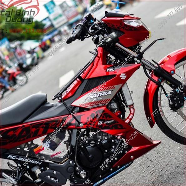 Decal Xe Máy - Tem Trùm Satria, Raider  Đỏ Đen Bán Chạy Nhất