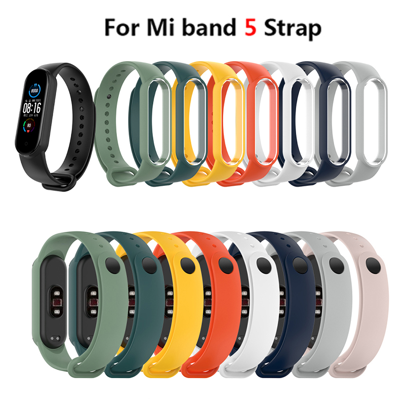 Dây đeo chất liệu silicon thiết kế nhiều màu sắc xinh xắn thay thế cho Xiaomi Band 5
