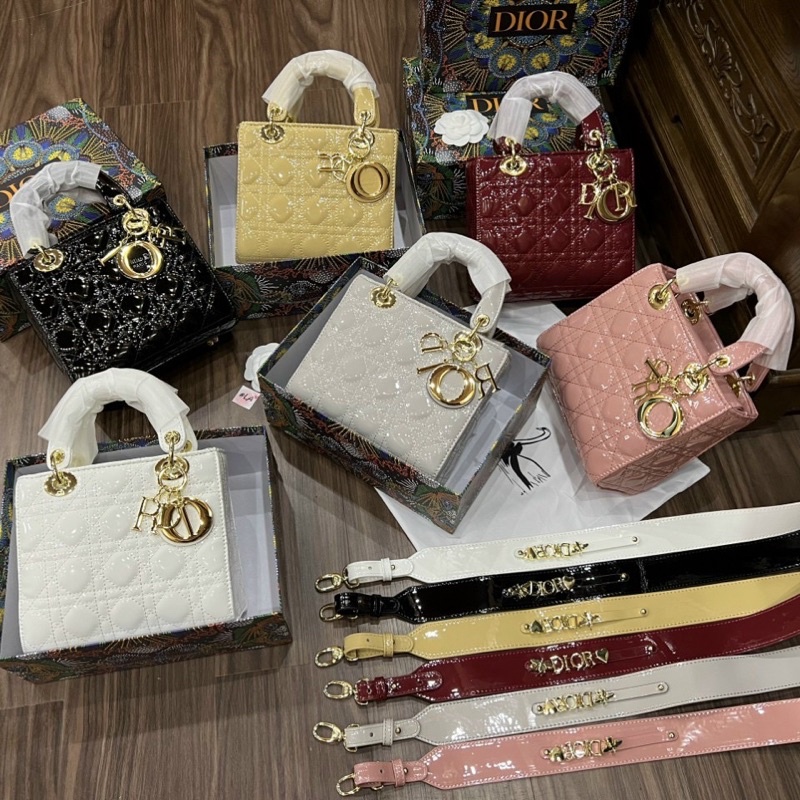 Túi nữ xách tay đeo chéo sang trọng C Lady bóng 5 màu  FULLBOX