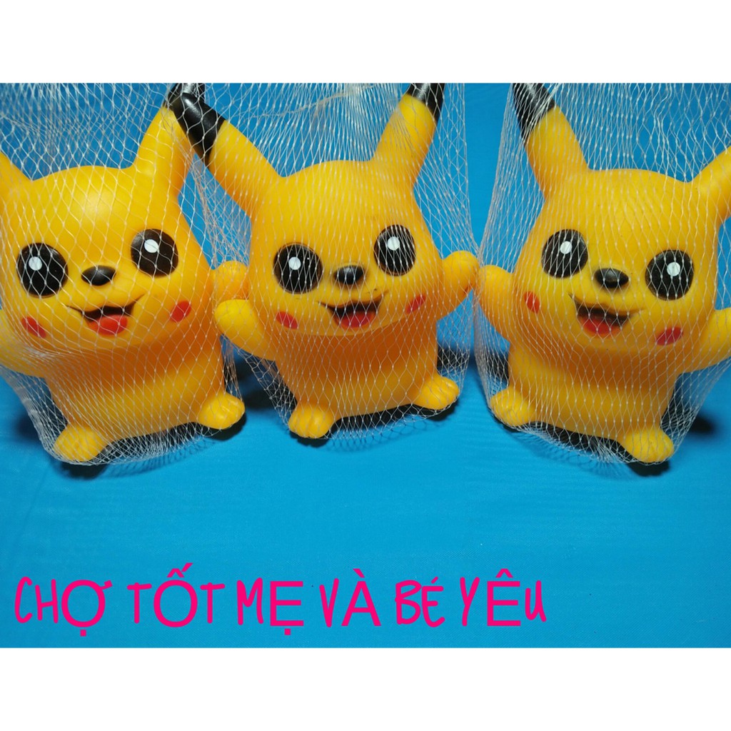 Đồ Chơi Bóp Chút Chít, Pikachu Bóp Kêu Vui Tai Cho Bé Mochi Bóp Tay Gỉam Stress