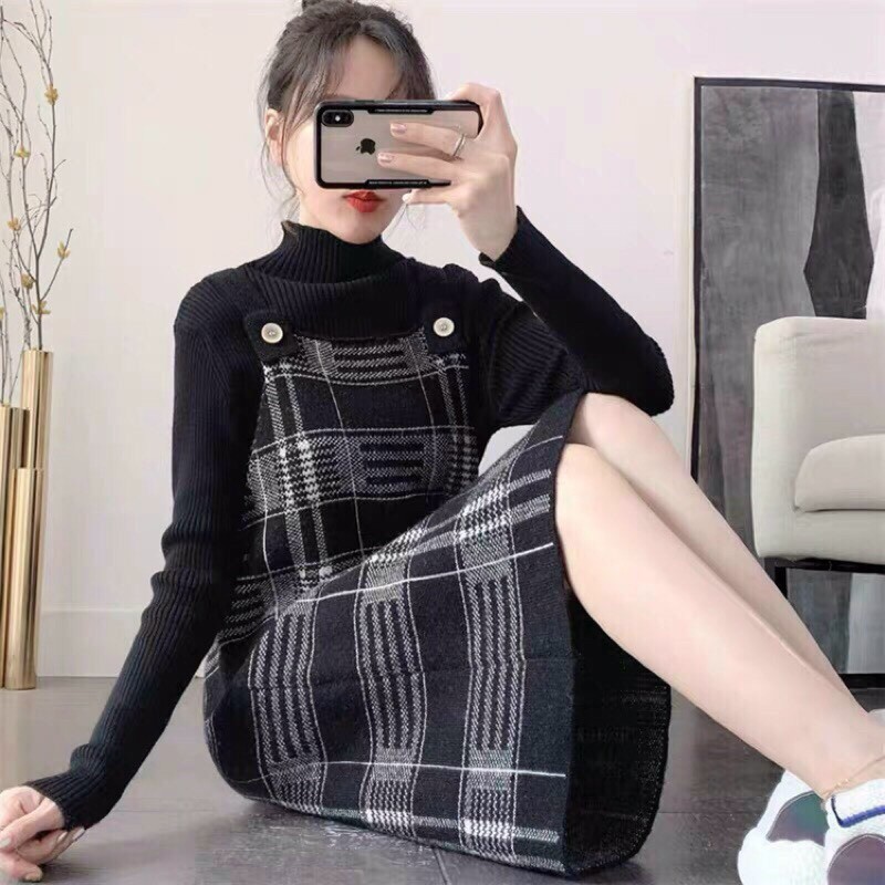 SET YẾM DẠ KẺ + ÁO THUN ĐEN CỔ LỌ TD 🎋
