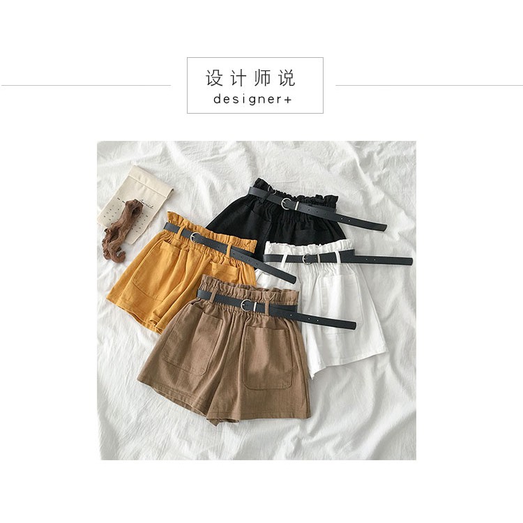 [CÓ SẴN FREESHIP ĐƠN 50K] Quần shorts kaki hai túi lưng thun kèm belt