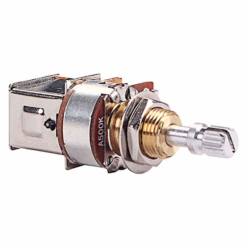 A500K Potentiometer Push Pull Switch Splined Dpdt Pot Shaft 25Mm Electric Tone Volume Guitar Parts &