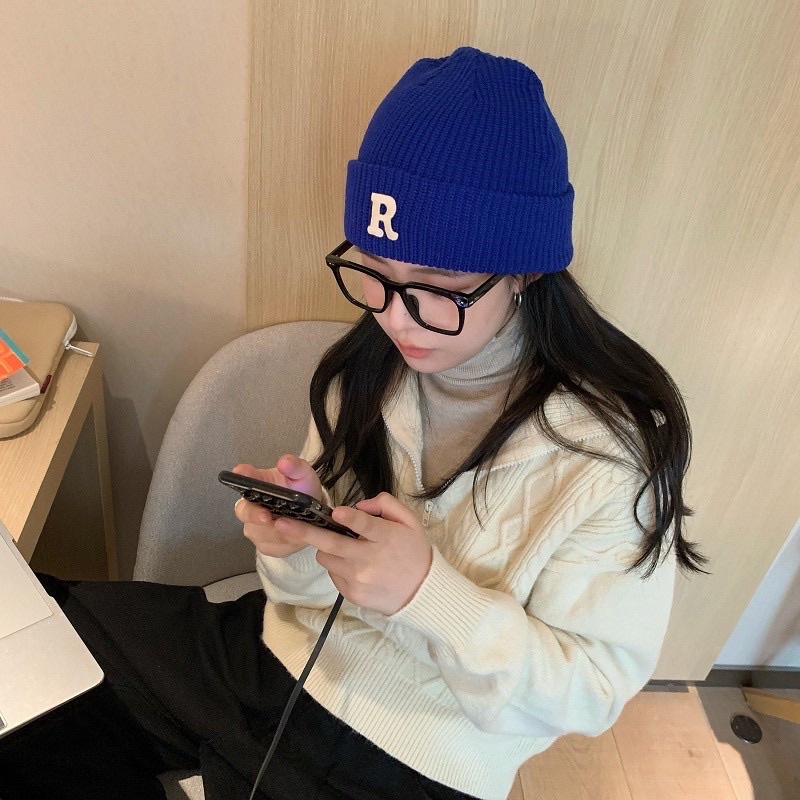 16 Màu Mũ Len Thêu Họa Tiết Chữ Thời Trang Thu đông Sành điệu Dành Cho Nữ