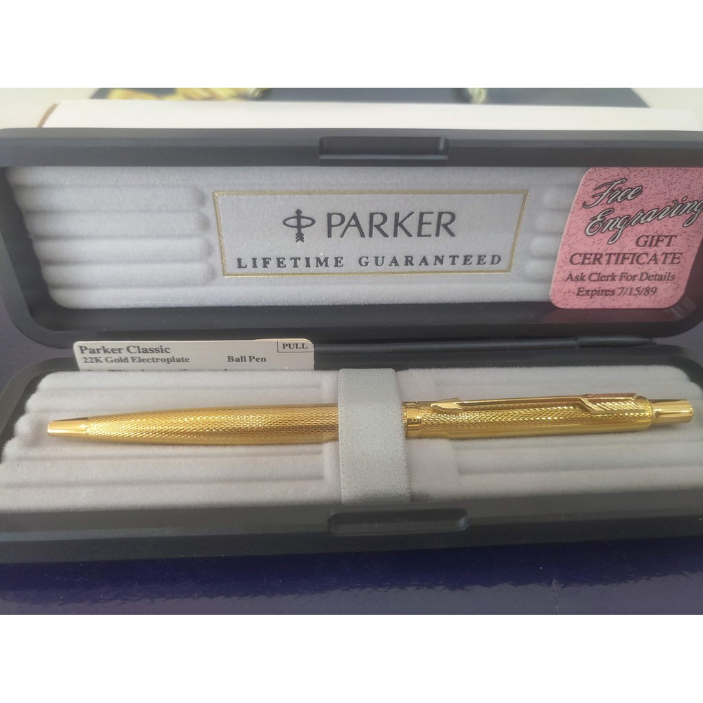 Viết bi Parker Classic - Mạ vàng 22 kara - Grain D'Orge Barleycorn pattern Ballpoint Pen - Bút cao cấp - Made in France