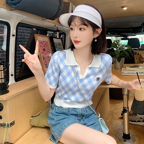 Áo Thun POLO Dệt Kim Tay Ngắn Kẻ Sọc Dễ Phối Đồ