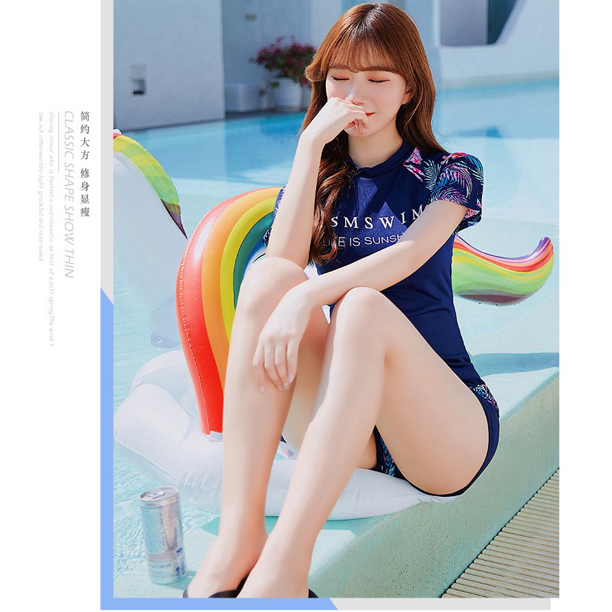 Bộ đồ bơi nữ ngắn tay kiểu Hàn Quốc | BigBuy360 - bigbuy360.vn
